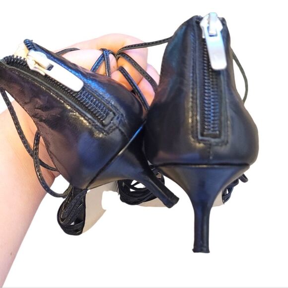 Enzo Angiolini Women's Black Strappy Y2K Kitten Heels Size 8M - Picture 5 of 7